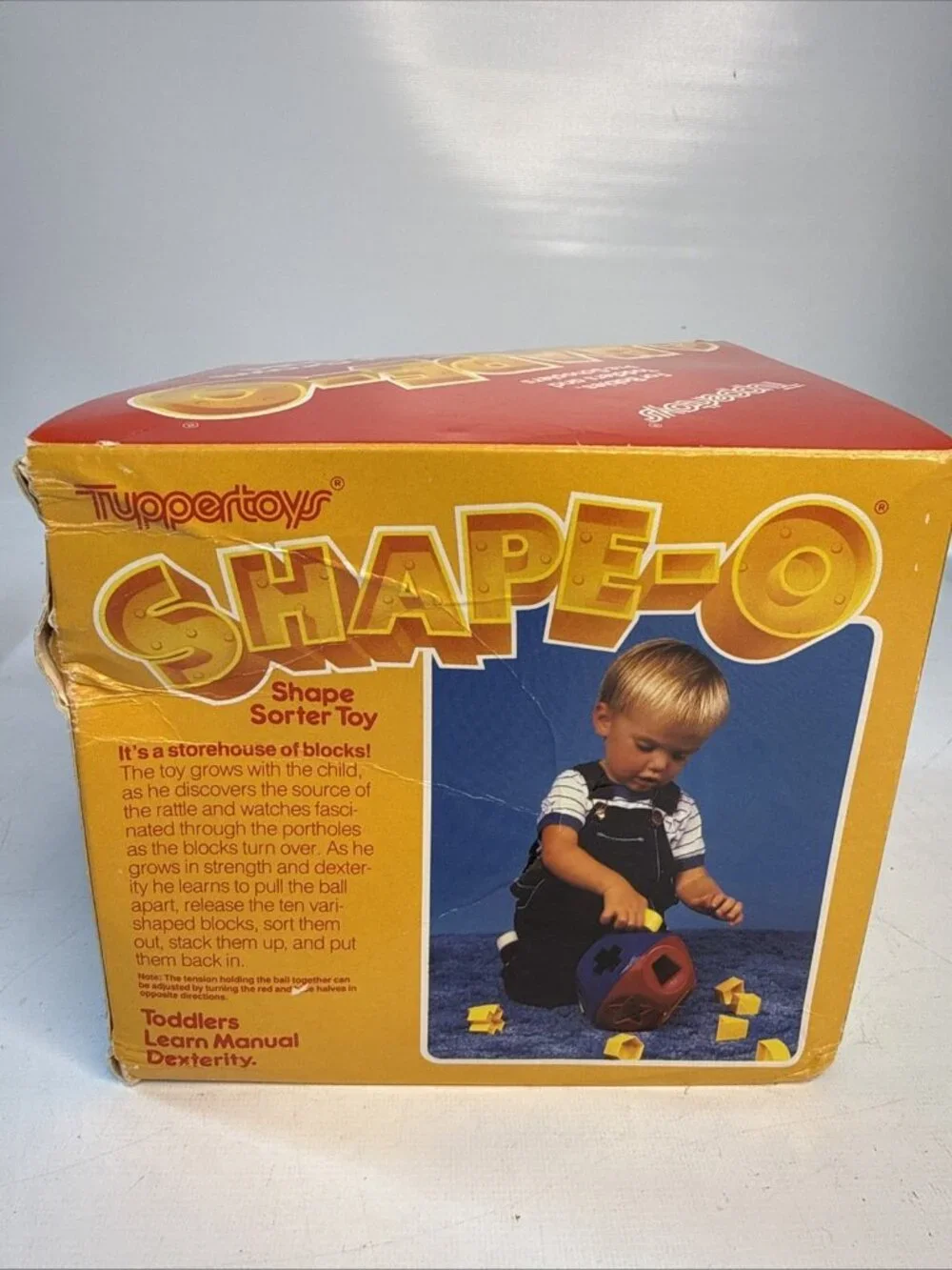 Tupperware SHAPE-O BALL Vintage Shape Sorter Baby Toy Complete 12 x Shapes & Box